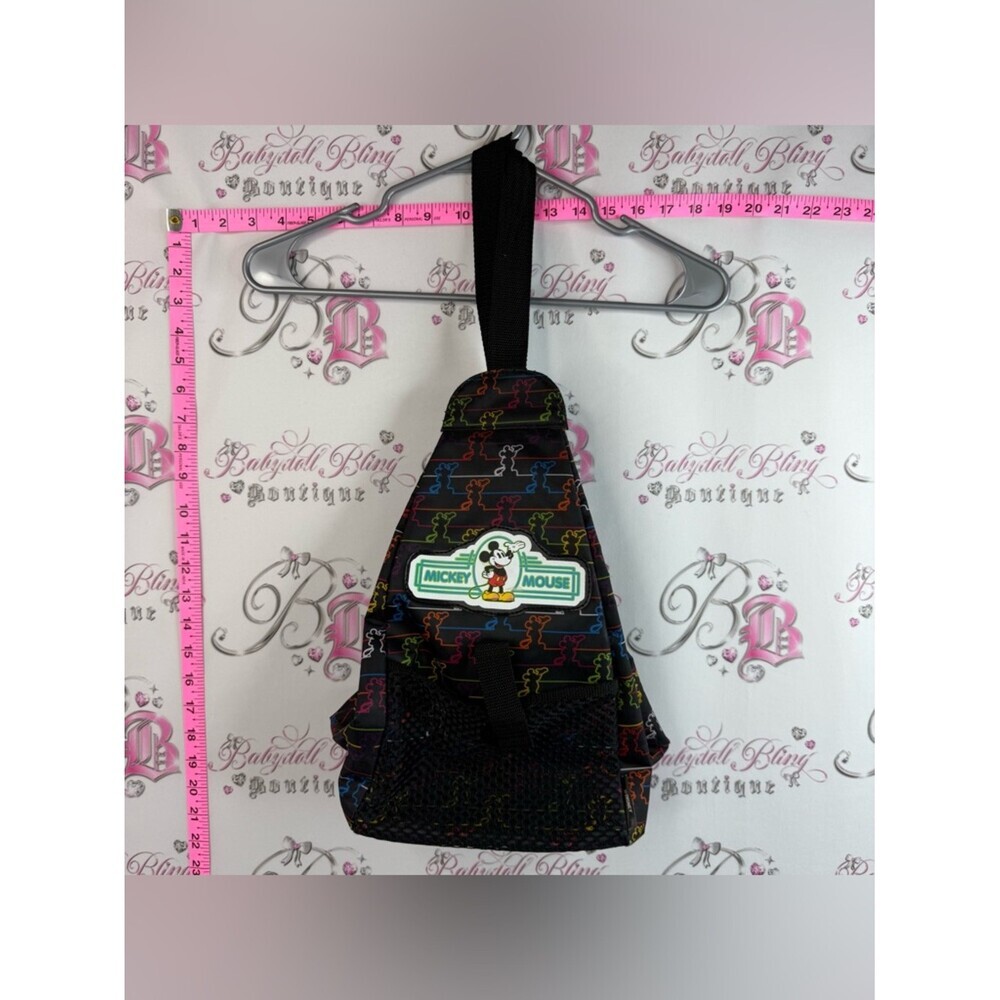 Disney bag cross body Fanny pack rainbow Mickey Mouse Black Neon Sling Backpack